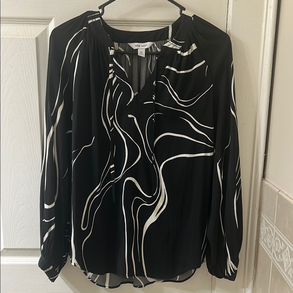 Nine West Black and White Women's Top X-Small
